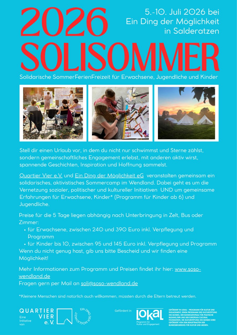 Solidarische SommerFerienFreizeit für Erwachsene, Jugendliche & Kinder 1 SoliSommer