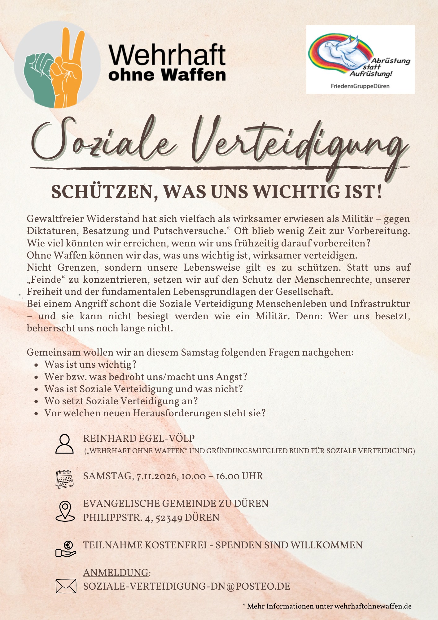 Einfuehrungsseminar Soziale Verteidigung Dueren